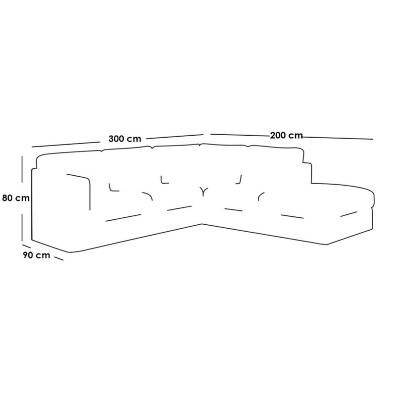 ملاذ هاوس أرائك سويدية على شكل حرف L مصنوعة من الخشب السويدي وقماش الكتان - بني - Image 2